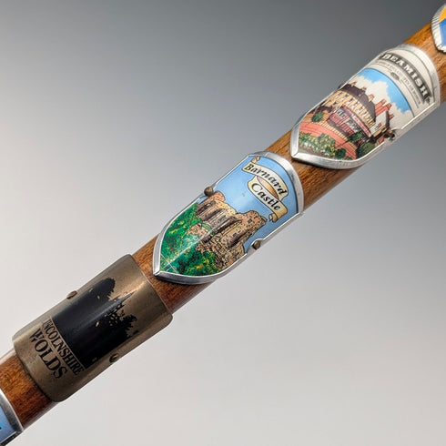 Vintage British Tourist Walking Stick Tan Shaft 78cm